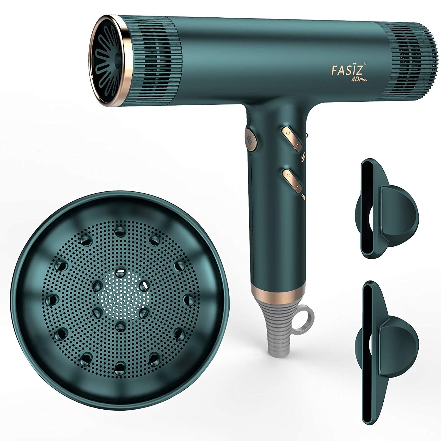 A hair dryer Fasiz hair dryer, professional ion salon light weight, fast drying and low noise (dark green)
A hair dryer Fasiz hair dryer, professional ion salon light weight, fast drying and low noise (dark green)