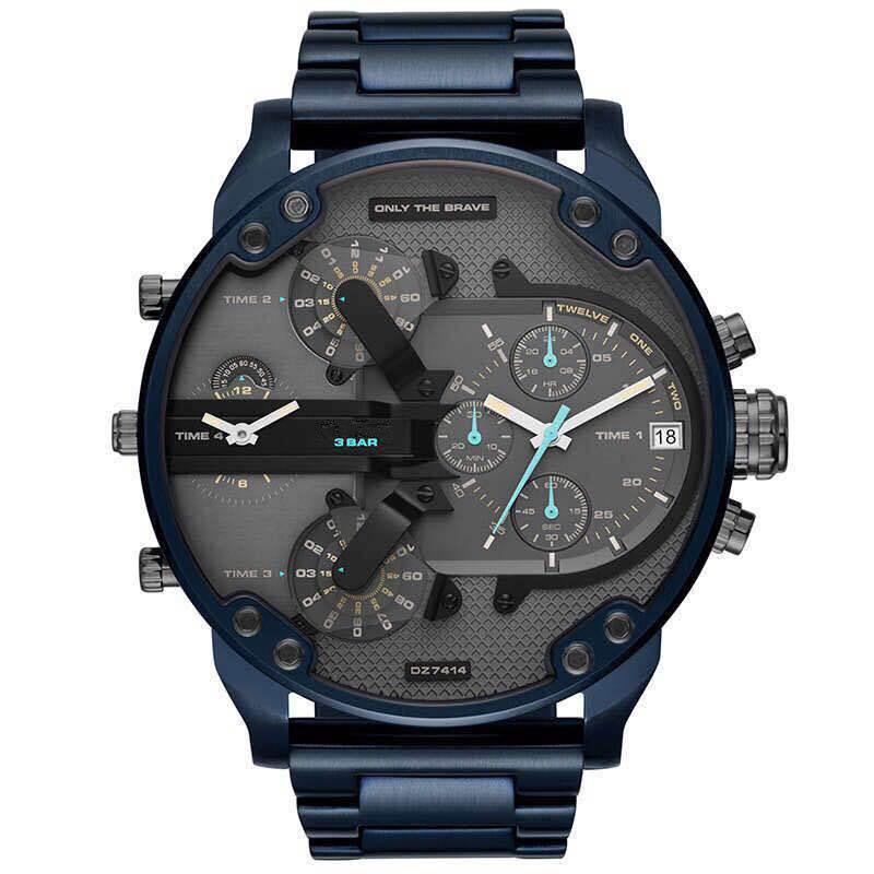 Wristwatches Sport DZ Big Dial Men's Watch Double Machine 7395 Cool Blue Steel Belt Quartz Watches Male Clock Locomotive Relogio Masculino, Black
Wristwatches Sport DZ Big Dial Men's Watch Double Machine 7395 Cool Blue Steel Belt Quartz Watches Male Clock Locomotive Relogio Masculino, Black