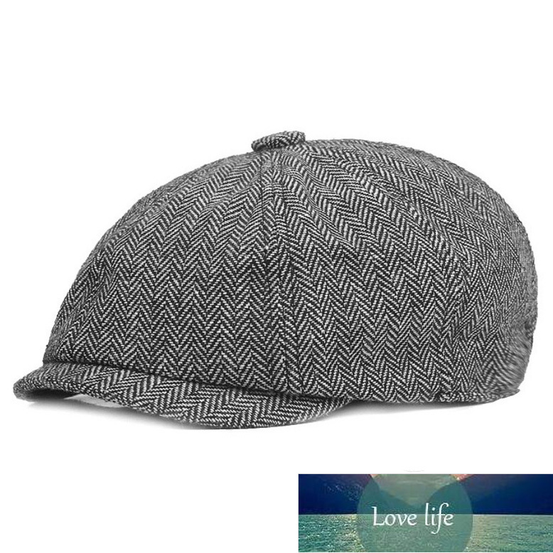 Men Tweed Newsboy Hat Beret Herringbone Gatsby Hats Street Caps Peaked Octagonal Brim Caps Winter Spring Vintage British Berets Factory price expert d