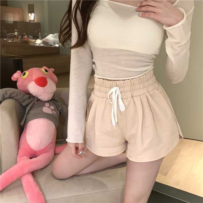 Yedinas Summer Long Sleeve Cropped Tops Thin Sun Protection Shirt Wide Collar See Through Mesh T-shirts Women Slim Sexy T 210527