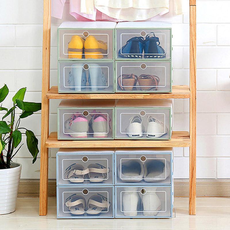Novel Transparent Plastic Shoe Box Flip Design Storage Artifact Home Tool Clothing & Wardrobe