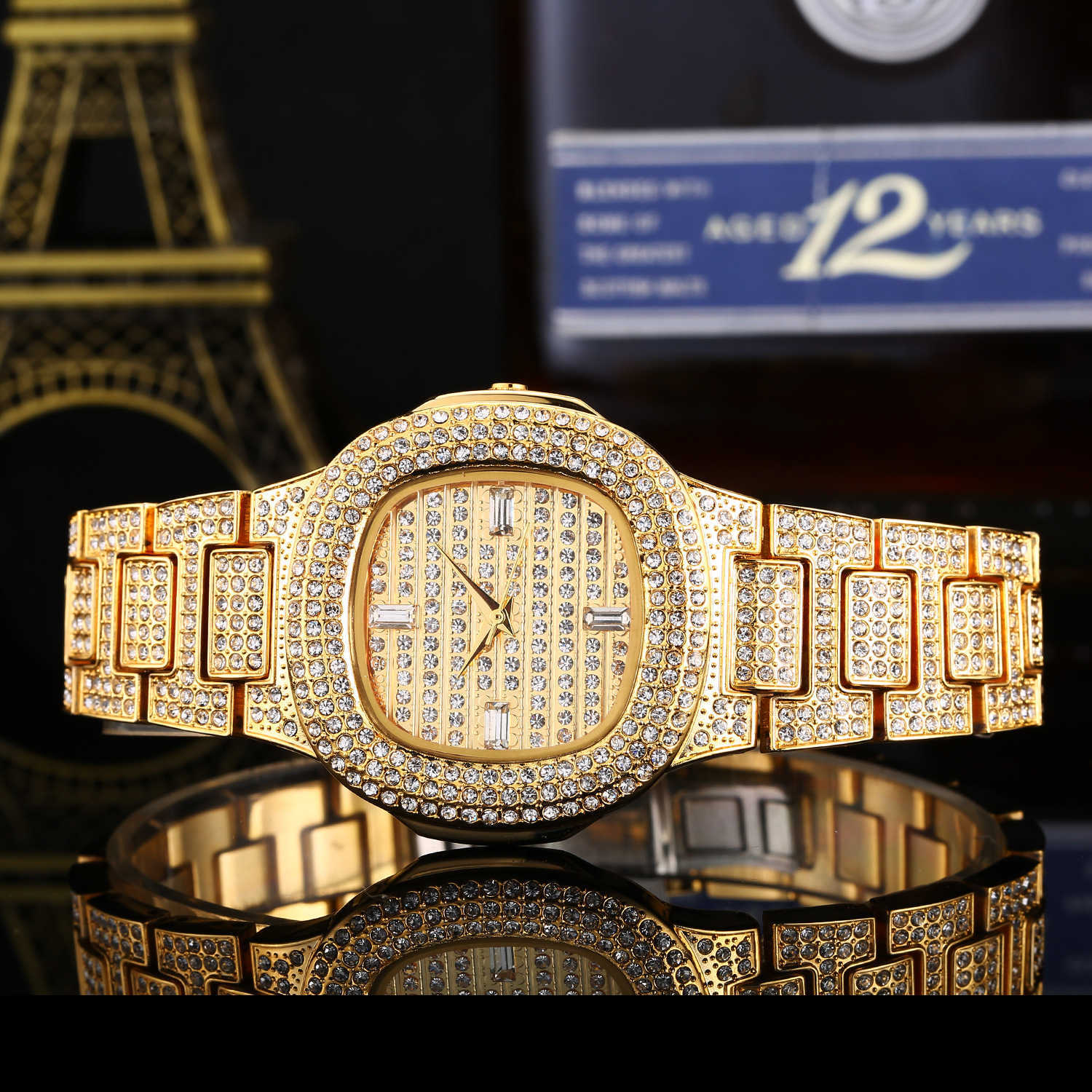 Trendy fashion inlaid English Watch Full diamond waterproof high grade Ladies Watch, White
Trendy fashion inlaid English Watch Full diamond waterproof high grade Ladies Watch, White