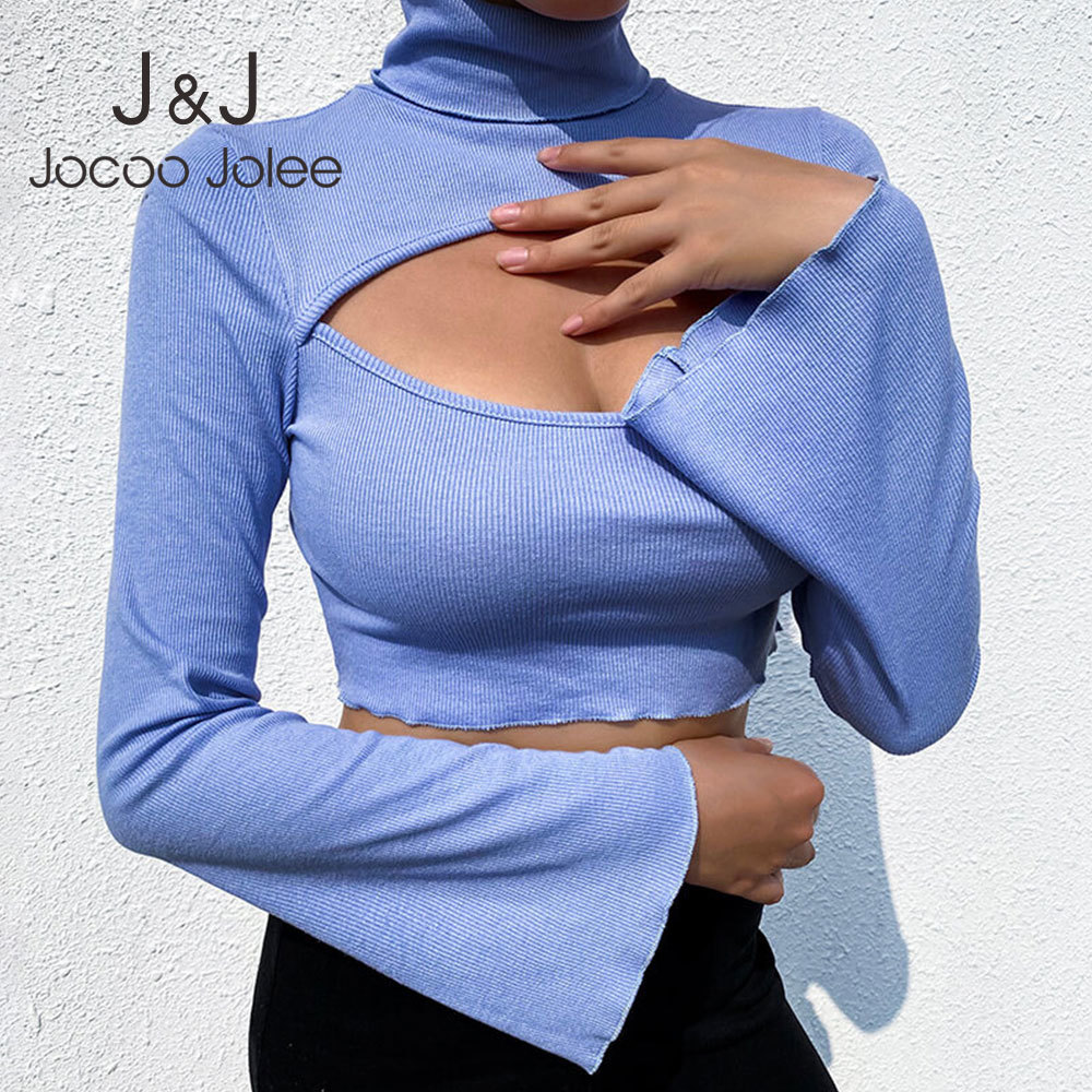 Jocoo Jolee Elegant Office Lady Solid Cropped Tops Women Spring Long Sleeve Turtleneck Hollow Out Knitted T Shirts Sexy Tee 210518, As photo
Jocoo Jolee Elegant Office Lady Solid Cropped Tops Women Spring Long Sleeve Turtleneck Hollow Out Knitted T Shirts Sexy Tee 210518, As photo