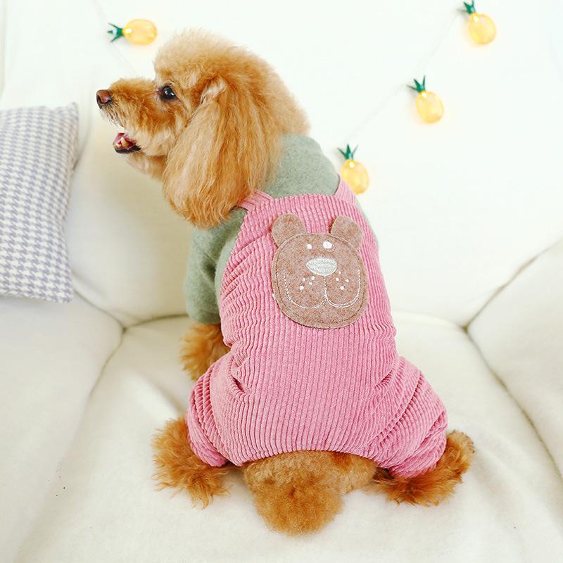 Dog Apparel Cotton Winter Warm Sandwich Clothes With Bear Printed Four Feet Bib Pants Pet Clothing Pink Color Jumpsuit For Mascotas
Dog Apparel Cotton Winter Warm Sandwich Clothes With Bear Printed Four Feet Bib Pants Pet Clothing Pink Color Jumpsuit For Mascotas