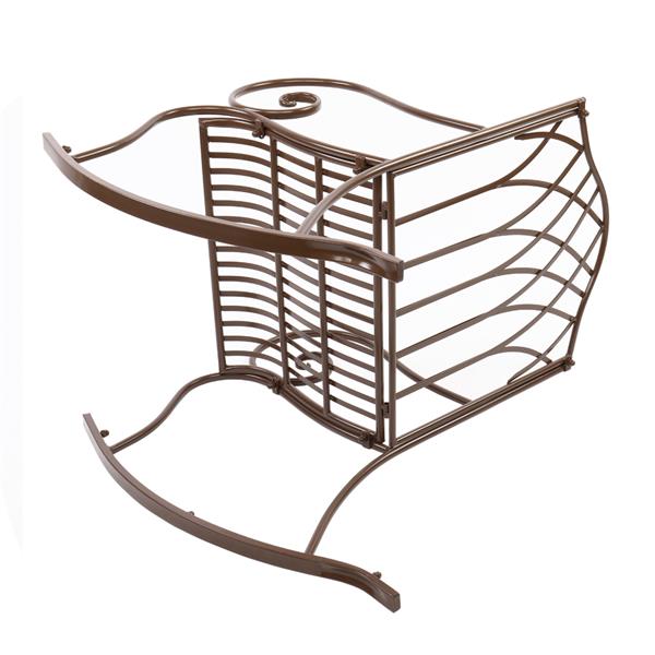 Garden Sets Flat Iron Single Rocking Chair Dark Brown