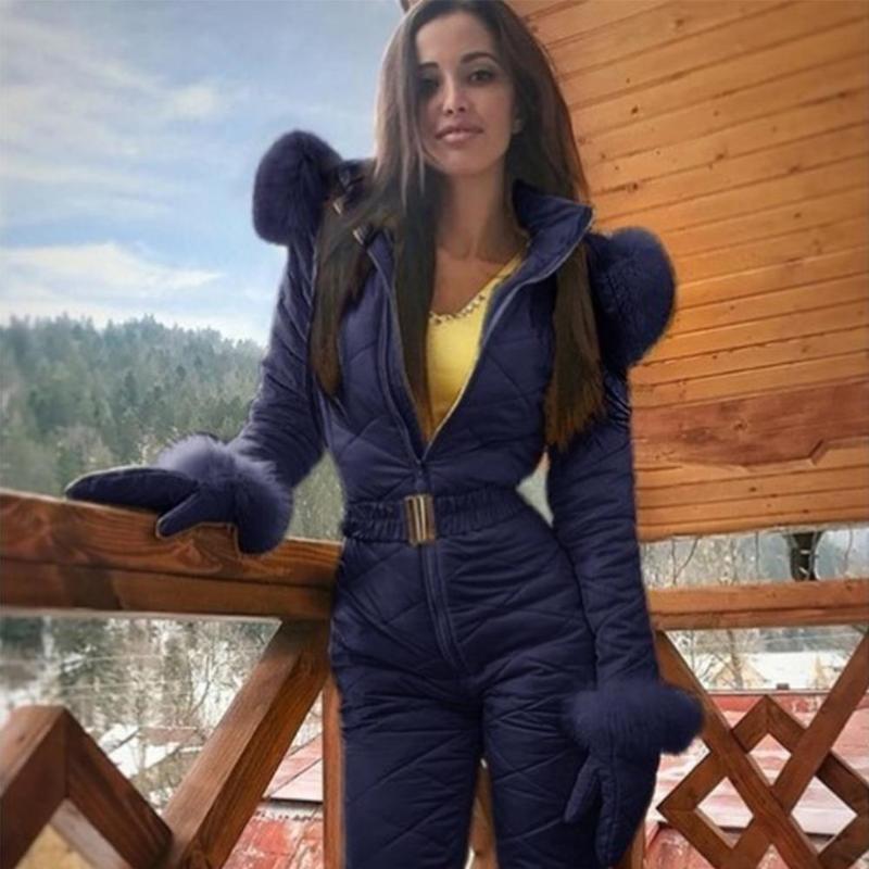 Women's Jackets Winter Jacket Ski Suit Women Thick Snowboard Skisuit Outdoor Sports Zipper Warm