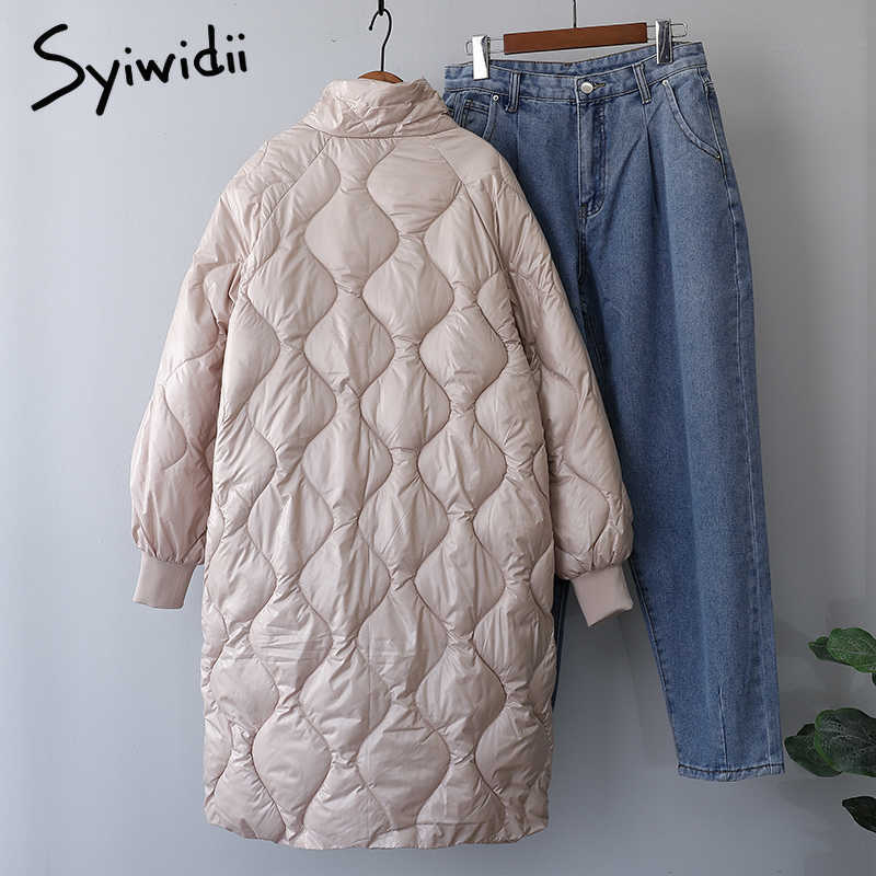 Syiwidii Winter Coat Jacket Women Autumn Thick Warm Casual Puffer Parkas Streetwear Bubble Harajuku Korean Long Outwear 211018
