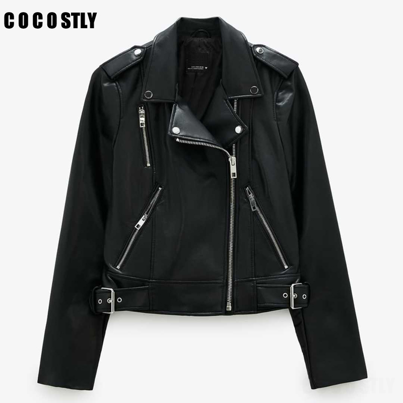 New Za Jaet Women Bla Faux Leather Jaets Zipper Coat Turn-down Motor Biker Jaet Belt Veste Femme autumn winter jaets, Black
New Za Jaet Women Bla Faux Leather Jaets Zipper Coat Turn-down Motor Biker Jaet Belt Veste Femme autumn winter jaets, Black