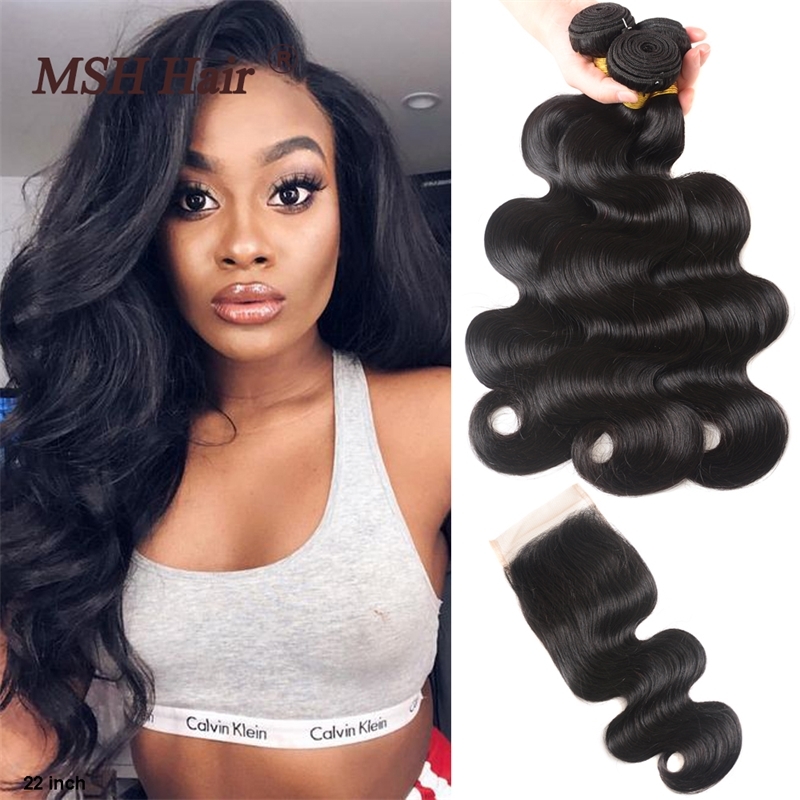 MSH Body Wave 28 30 32 34 inch Human Bundl With Lace Closure Brazilian Remy Hair, Natural color
MSH Body Wave 28 30 32 34 inch Human Bundl With Lace Closure Brazilian Remy Hair, Natural color