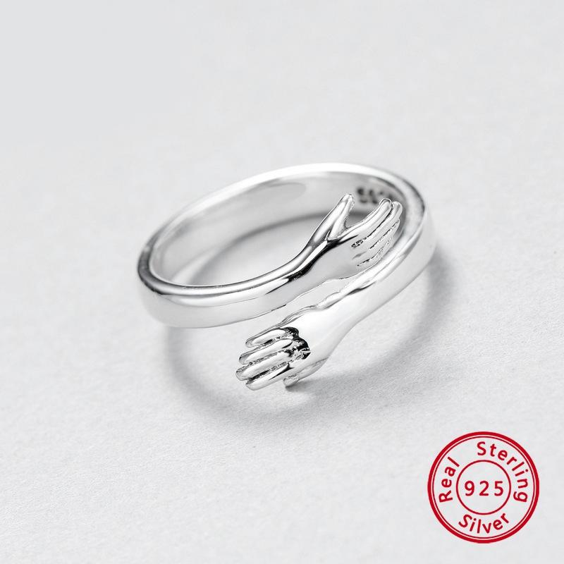 Cluster Rings Trend Adjuestable Size Luxury Minimalist Style Warm Hug Arms Ring Silver Sterling 925 Charm Fashion Art Jewelry 2021 Gift, Golden;silver
Cluster Rings Trend Adjuestable Size Luxury Minimalist Style Warm Hug Arms Ring Silver Sterling 925 Charm Fashion Art Jewelry 2021 Gift, Golden;silver