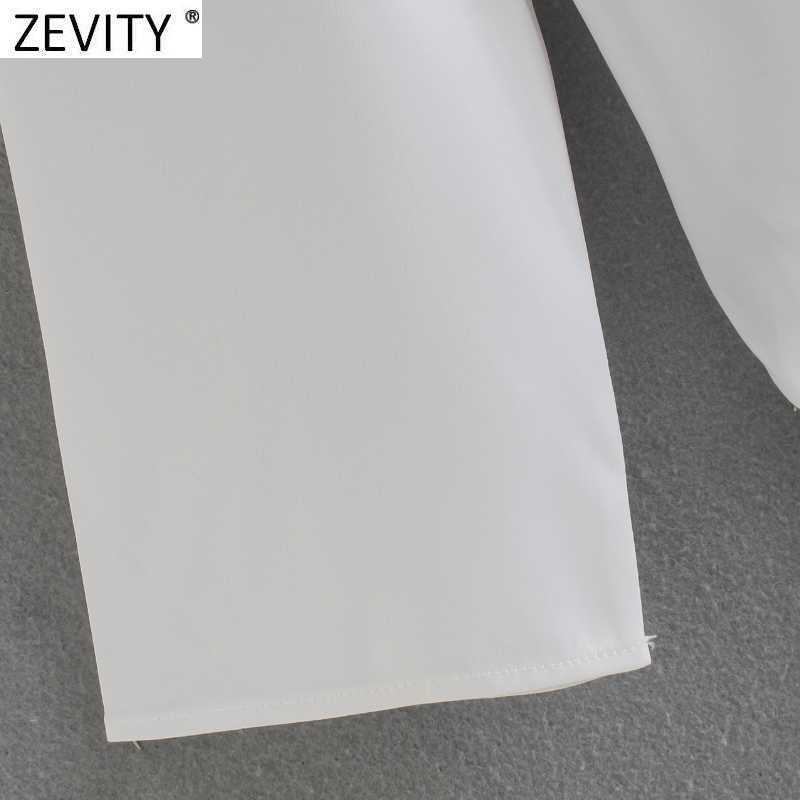 Zevity Women Vintage Cross V neck Soft Satin Bodysuits Office Ladies Office Wear Patchwork Siamese Chic Slim Rompers DS8211 210603