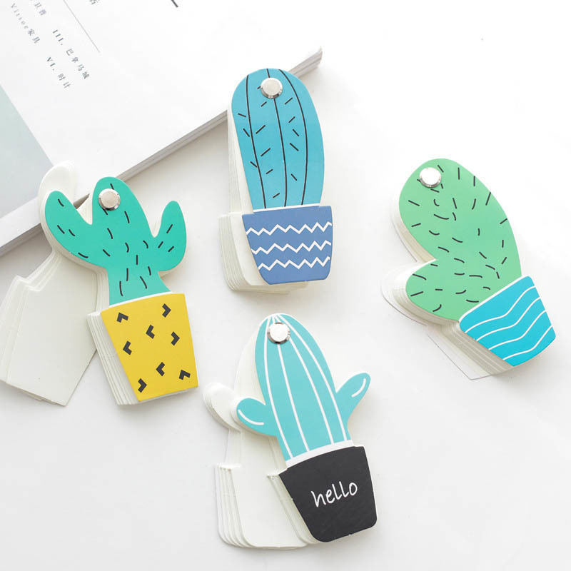 1Pcs Memo Pad Cactus /Unicorn Shape Student Stationery Office Accessories Sticky Notes Portable Bookmark School Supplies
