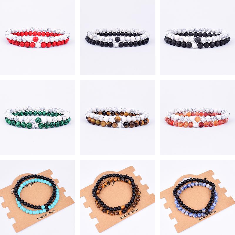 Beaded, Strands 2PCS/Set Beaded Bracelets Bangles Set Natural Lava Stone Couples Distance Energy Elastic Rope Men Women Friend Jewelry Gift
Beaded, Strands 2PCS/Set Beaded Bracelets Bangles Set Natural Lava Stone Couples Distance Energy Elastic Rope Men Women Friend Jewelry Gift