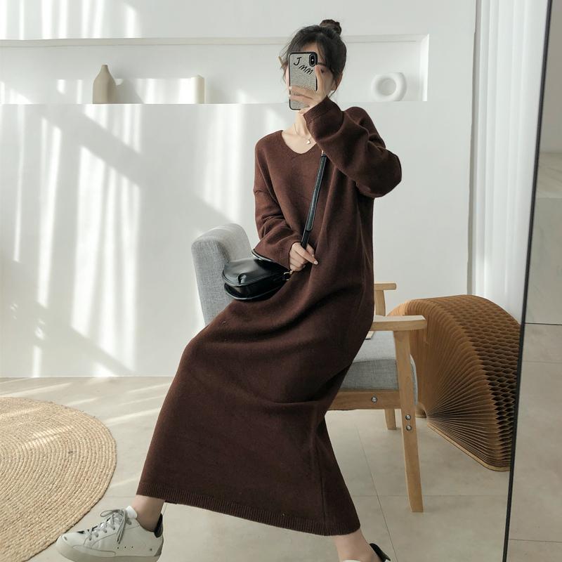 Casual Dresses Autumn Winter Black Blue Brown Apricot Solid Color Keep Warm Sweater Thick Knitted Long Dress Loose Length Sleeve Style, Beige
Casual Dresses Autumn Winter Black Blue Brown Apricot Solid Color Keep Warm Sweater Thick Knitted Long Dress Loose Length Sleeve Style, Beige