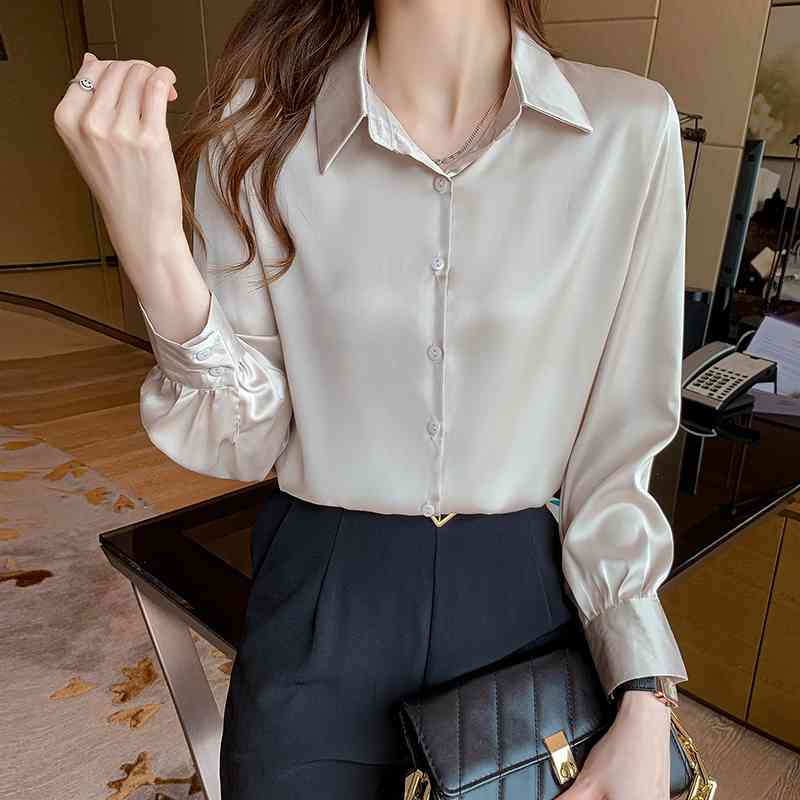 Korean Chiffon Women Shirts Summer Turn-down Collar Lady Blouses Woman Tops Plus Size Blusas Mujer De Moda 210531