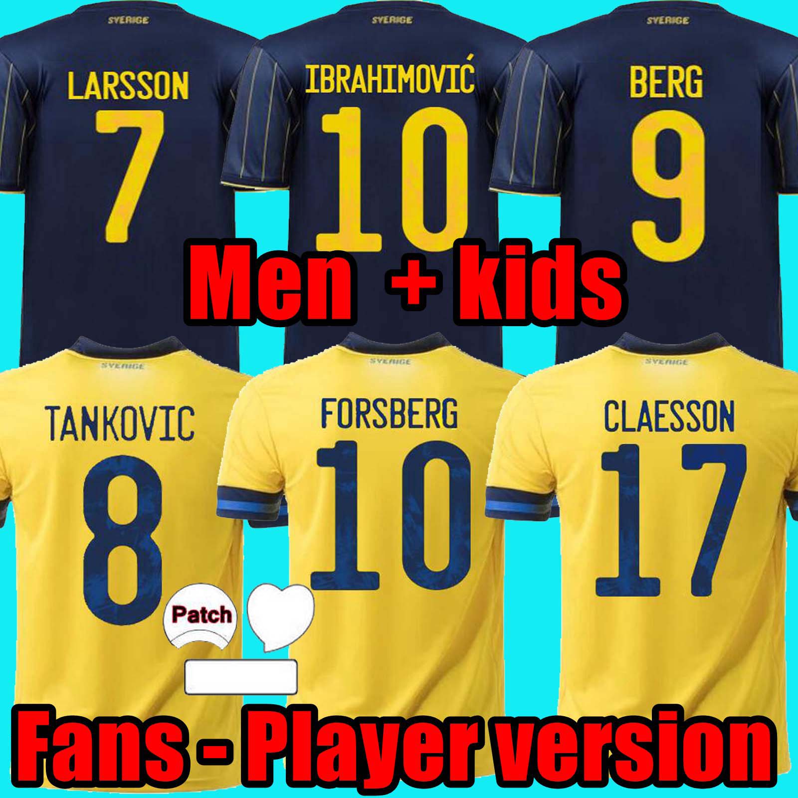 2021 Sweden soccer Jersey Home away Ibrahimovic KULUSEVSKI BERG FORSBERG LARSSON TANKOVIC ISAK CLAESSON Fans Player version Men + kids, Black;yellow
2021 Sweden soccer Jersey Home away Ibrahimovic KULUSEVSKI BERG FORSBERG LARSSON TANKOVIC ISAK CLAESSON Fans Player version Men + kids, Black;yellow