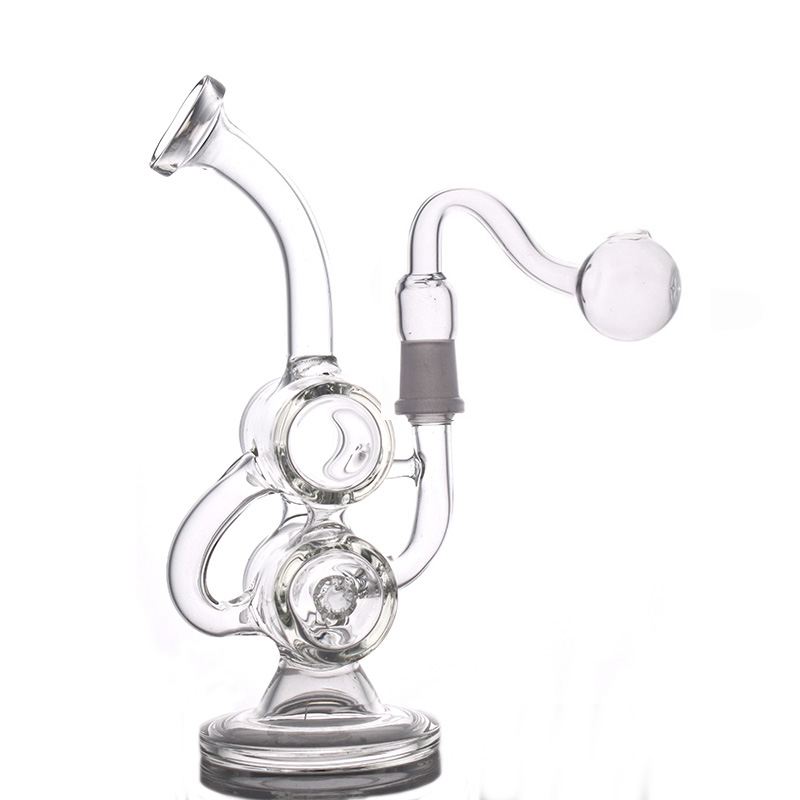 Double Recycler Hookahs Slitted Donut Perc Showerhead Glass water Heady Dab Rig Bongs 14.5mm Joint
Double Recycler Hookahs Slitted Donut Perc Showerhead Glass water Heady Dab Rig Bongs 14.5mm Joint