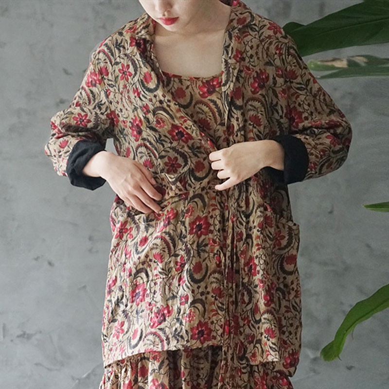 Johnature Autumn Winter Retro Fashion Print Long Sleeve Lace Up All-match Coat Cotton Linen Comfortable Women Jacket 210521, Multi
Johnature Autumn Winter Retro Fashion Print Long Sleeve Lace Up All-match Coat Cotton Linen Comfortable Women Jacket 210521, Multi