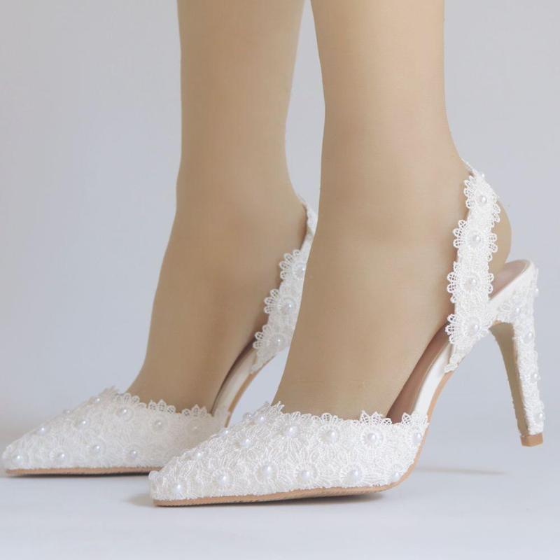 Dress Shoes BaoYaFang White Flower Arrive Women Pumps High Heels Elegant Heeled Sexy Pointed Toe Slingbacks Wedding Party, 10cm shoe
Dress Shoes BaoYaFang White Flower Arrive Women Pumps High Heels Elegant Heeled Sexy Pointed Toe Slingbacks Wedding Party, 10cm shoe