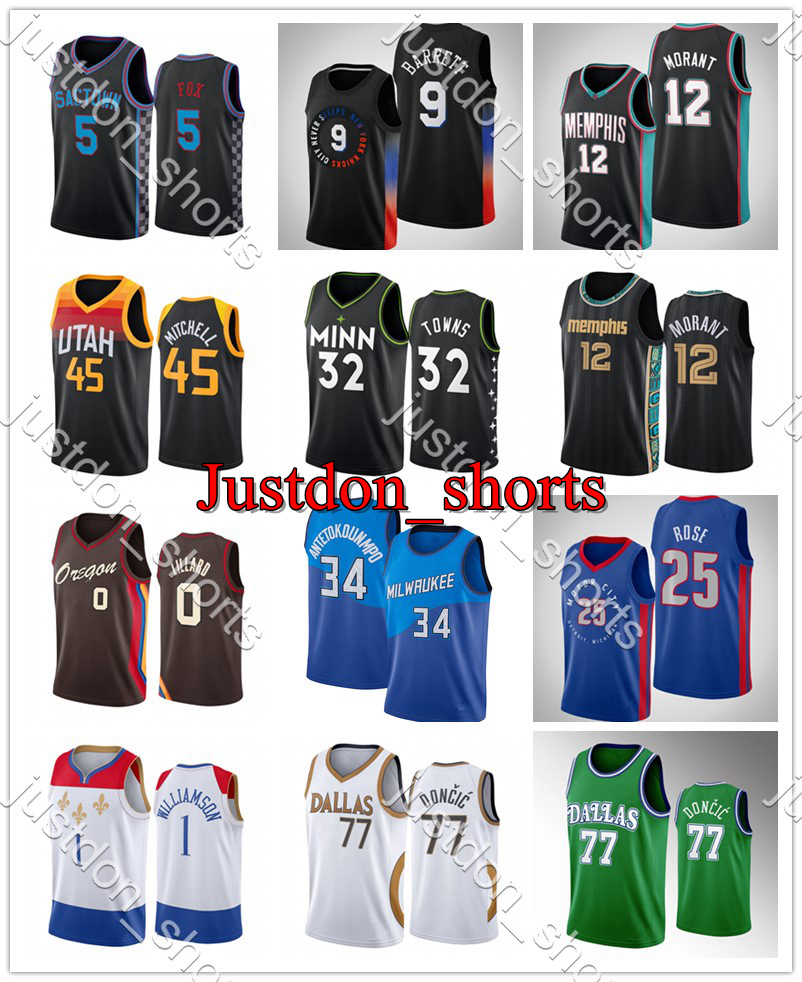 Youth Mitchell 45 Morant 12 Lillard 0 Barrett 9 Fox 5 Towns 32 Doncic 77 Antetokounmpo 34 Rose 25 Williamson 1 Black Blue Basketball Jerseys, Black;red
Youth Mitchell 45 Morant 12 Lillard 0 Barrett 9 Fox 5 Towns 32 Doncic 77 Antetokounmpo 34 Rose 25 Williamson 1 Black Blue Basketball Jerseys, Black;red