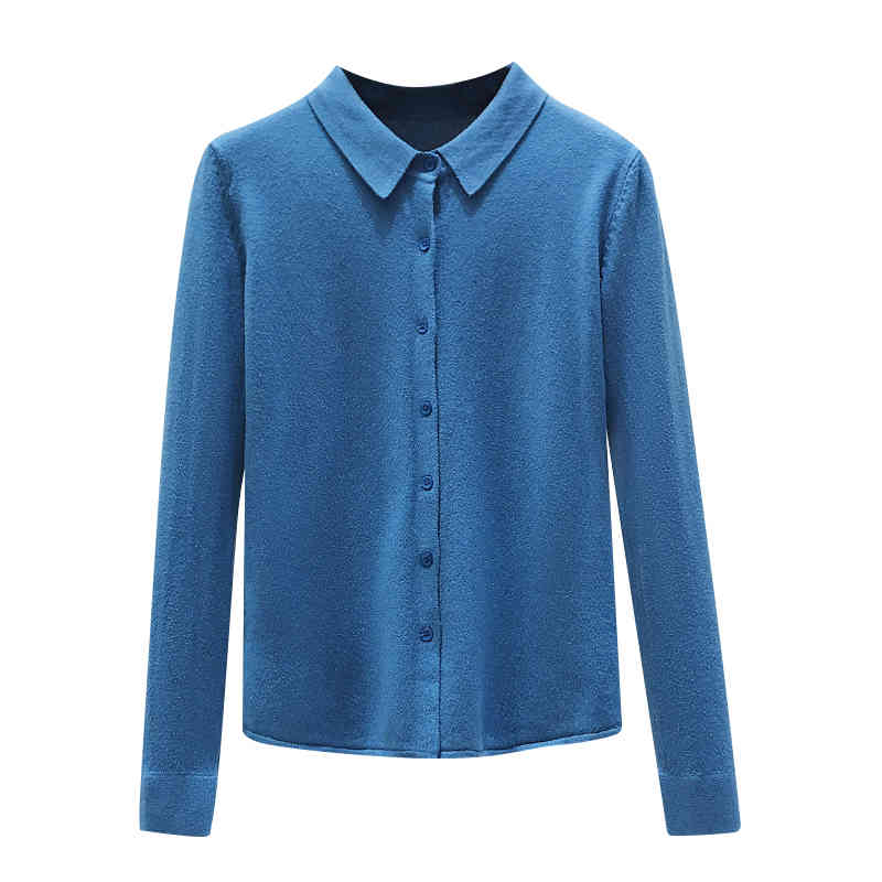 Spring Autumn Long Sleeve Single Breasted Women Sweater Polo Collar Knitted Cardigan Loose Lazy Lapel Bottoming Shirt Coat 11181 210427