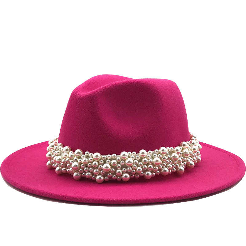 Women Wool Fedora Hat With pearl Ribbon Gentleman Elegant Lady Winter Autumn Wide Brim Church Panama Sombrero Girl Jazz Cap, Blue;gray
Women Wool Fedora Hat With pearl Ribbon Gentleman Elegant Lady Winter Autumn Wide Brim Church Panama Sombrero Girl Jazz Cap, Blue;gray