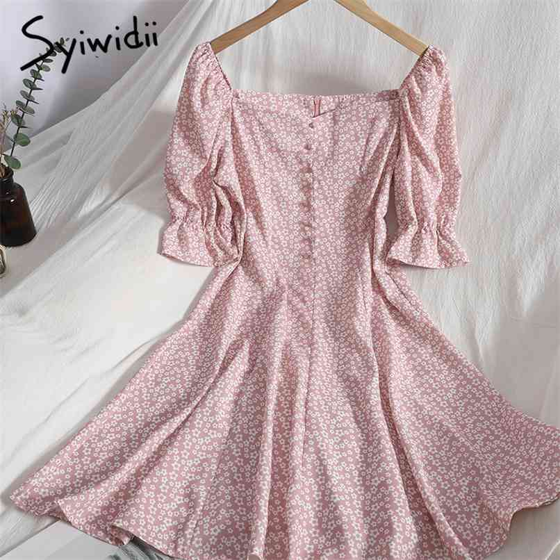 Floral Print Dresses Women Summer Light Dress Vintage Puff Sleeve Square Collar White Green Mini Boho Sundress 210607, Blue
Floral Print Dresses Women Summer Light Dress Vintage Puff Sleeve Square Collar White Green Mini Boho Sundress 210607, Blue