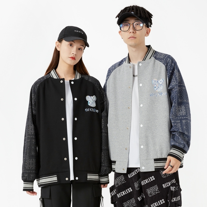 Autumn new coat couple outer wear men's cartoon printed jacket Baseball Jacket fashion brand, Black;brown
Autumn new coat couple outer wear men's cartoon printed jacket Baseball Jacket fashion brand, Black;brown
