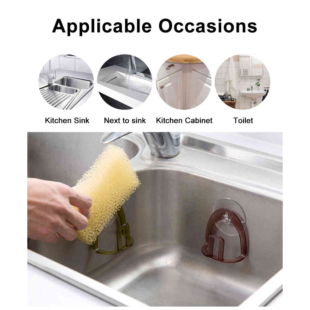 Wall Mounted Sponge Holder Hook Bathroom Drain Rack Sponge Soap Stand Sink asphalt sponge storage rack