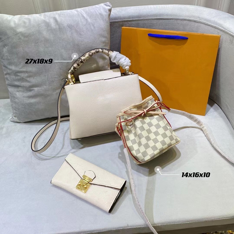 2SSS Fashion combination high quality Lou vdeng women's bag retro luxury designer original leather messenger double shoulder zipper portable beauty set (three in one), Split
2SSS Fashion combination high quality Lou vdeng women's bag retro luxury designer original leather messenger double shoulder zipper portable beauty set (three in one), Split