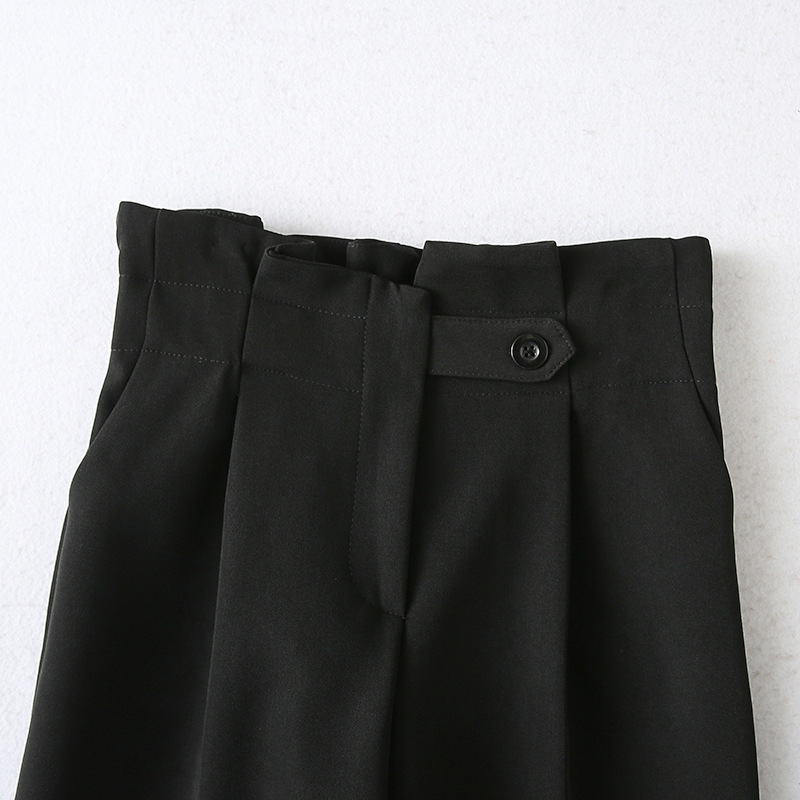 Nomikuma Women Suit Pants Korean Elegant Ruffle High Waist Long Trousers Autumn Winter New Office Wear Harem Pants 6D025 210427