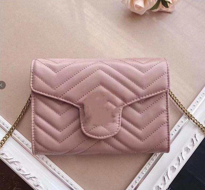 Women Lady Messenger Bags Love heart V Wave Pattern Satchel Genuine Leather Shoulder Bag Chain Handbags Purse 01