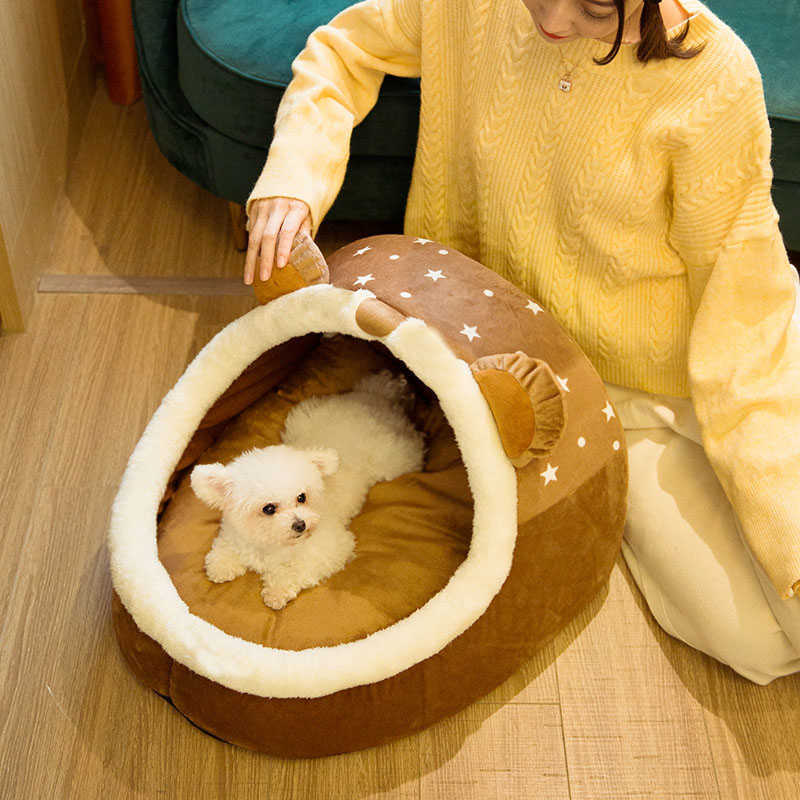 Pet House Puppy Kennel Mat For Dogs Animals Cat Kitten Nest Foldable Small Dogs Basket Teddy Chihuahua Cave Dog Bed 211009