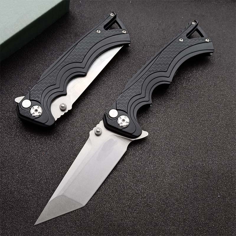 High Quality Flipper Folding Knife 8Cr13Mov Stone Wash Tanto Point Blade Glass-reinforced polyamide Handle Ball Bearing Folder Knives