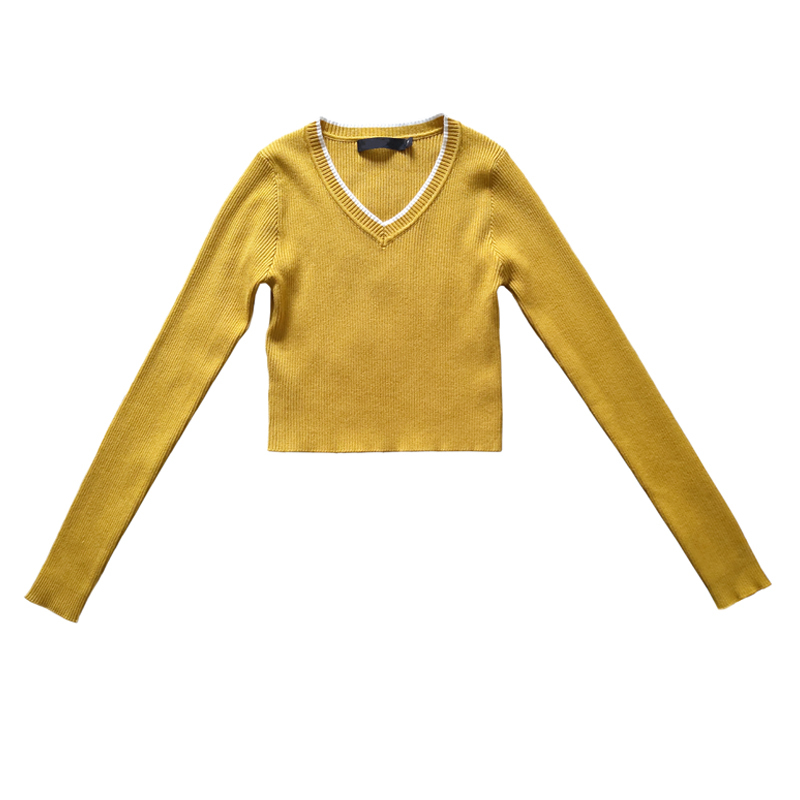 kawaii sexy crop sweater women pink knitted s Streetwear winter clothes pullover full 210521