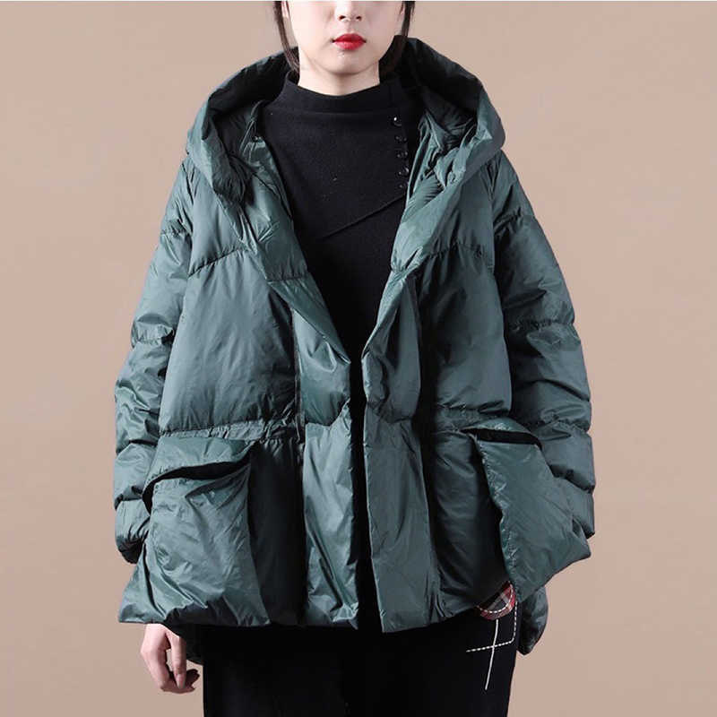 SEDUTMO Winter Fashion Oversize Duck Down Coat Women Hooded Warm Thick Jackets Black Autumn Pocket Casual Parkas ED1428 210819