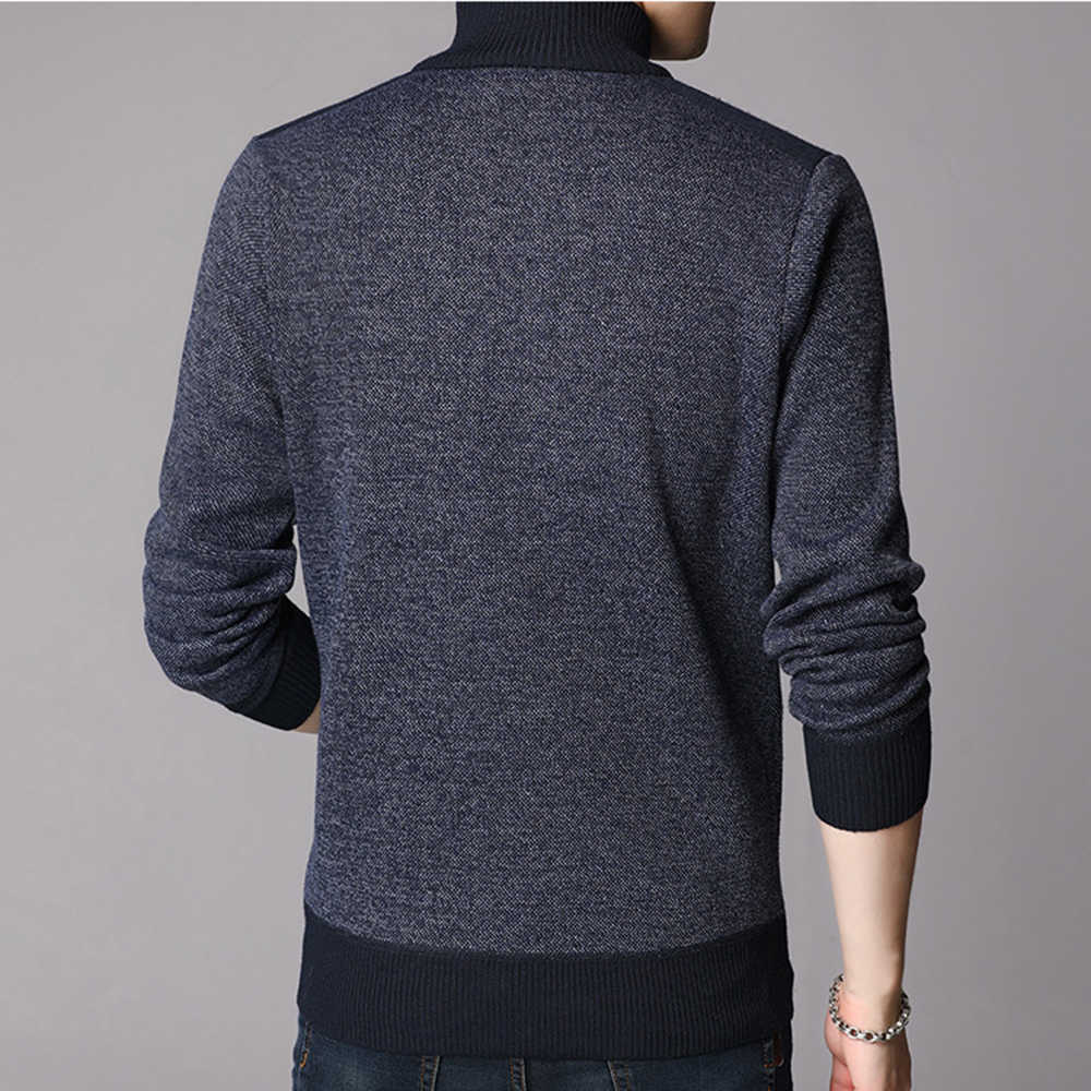 Cashmere Sweater Men Clothes Spring Autumn Winter Thick Warm Wool Pullover Men Casual Zipper Turtleneck Pull Homme MZM063 210818