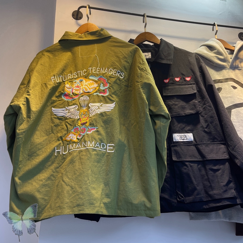 Heavy Fabric Human Made Jackets with Pocket Men Women Embroidery Outerwear Jacket Coat