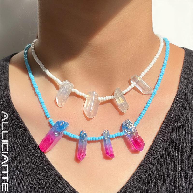 Chokers 2021 Boho Colorful Crystal Stone Charm Beaded Necklace For Women Unique Design Seed Bead Choker Ethnic Statement Jewelry Gifts
Chokers 2021 Boho Colorful Crystal Stone Charm Beaded Necklace For Women Unique Design Seed Bead Choker Ethnic Statement Jewelry Gifts