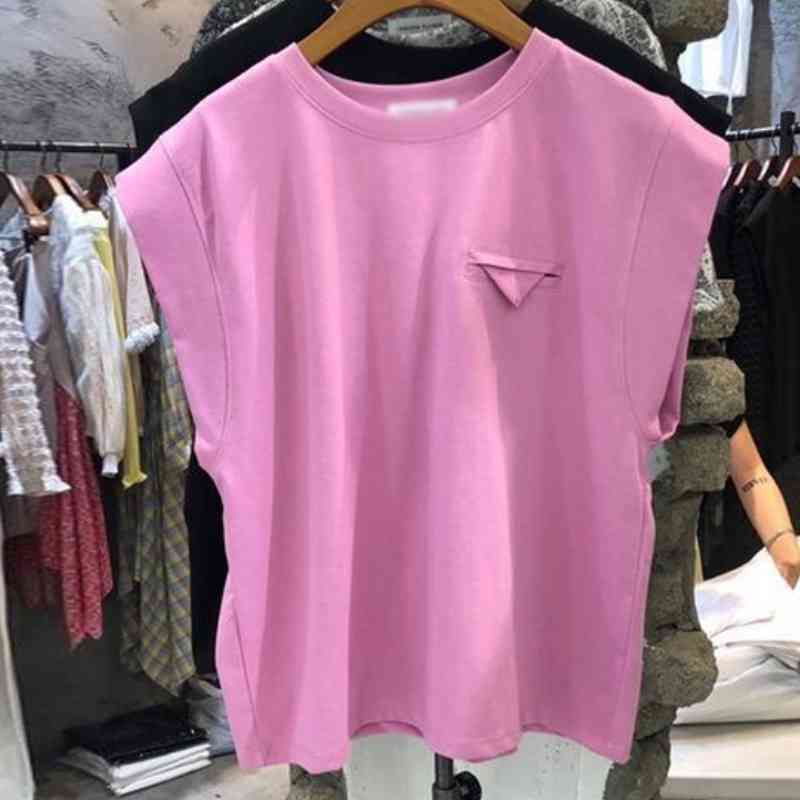 Nomikuma Summer New Sleeveless Graphic T Shirts Causal Solid O-neck Woman Tee Tops Korean Elegant Femme Tshirt 6H502 210427