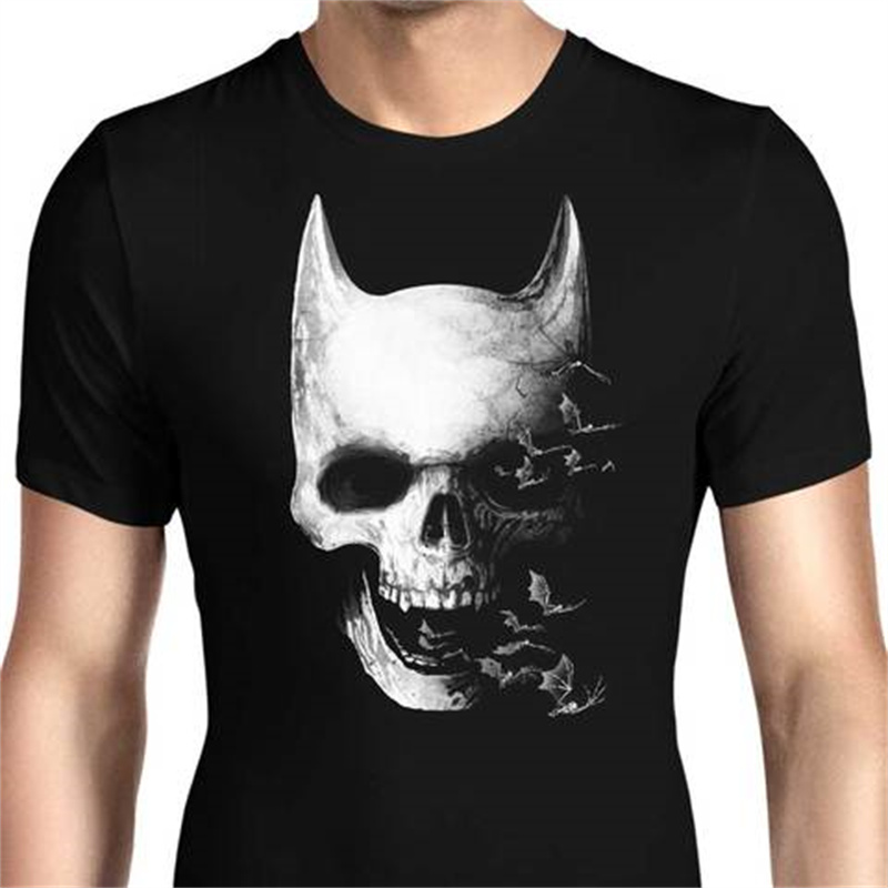 Fashion horns and skull letters printed pattern round neck men's and women's short-sleeved T-shirts comfortable and loose leisure, White;black
Fashion horns and skull letters printed pattern round neck men's and women's short-sleeved T-shirts comfortable and loose leisure, White;black