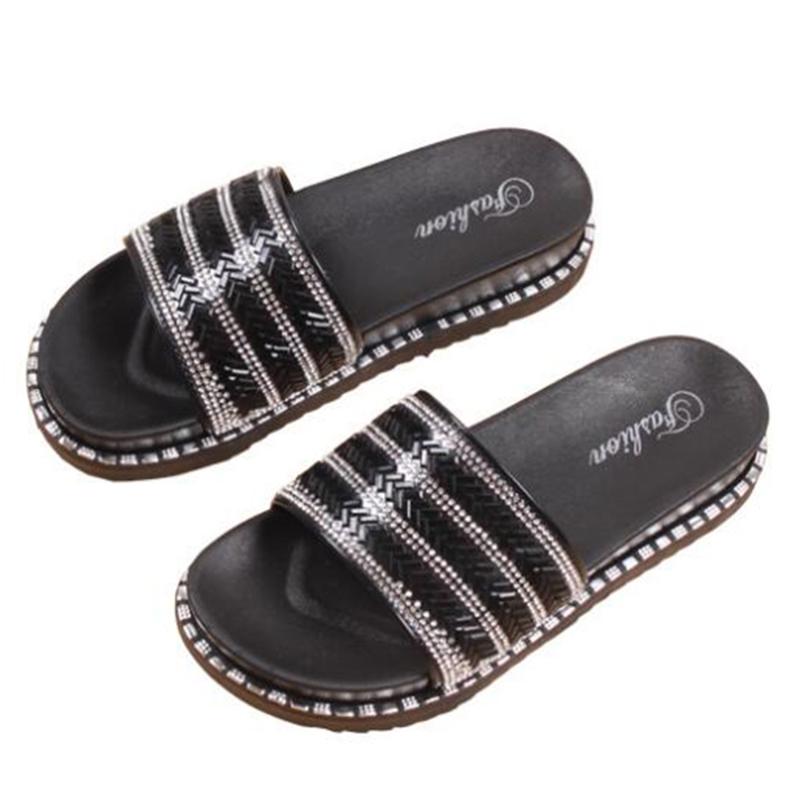 Slippers Women's Summer Fashion Flat Home Leisure Shoes Female Glitter Slipper Beach Glass Drill Women Sandals And Xx151, Black
Slippers Women's Summer Fashion Flat Home Leisure Shoes Female Glitter Slipper Beach Glass Drill Women Sandals And Xx151, Black
