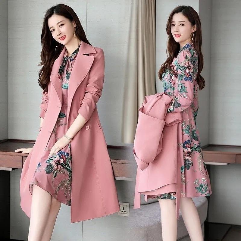 Women's Trench Coats Single/Suit Women Knee Length Dress Suits Double Breasted Blazer Long Sleeve Dresses Ladies Office Wear 2 Piece Set Gre, Pink dress
Women's Trench Coats Single/Suit Women Knee Length Dress Suits Double Breasted Blazer Long Sleeve Dresses Ladies Office Wear 2 Piece Set Gre, Pink dress
