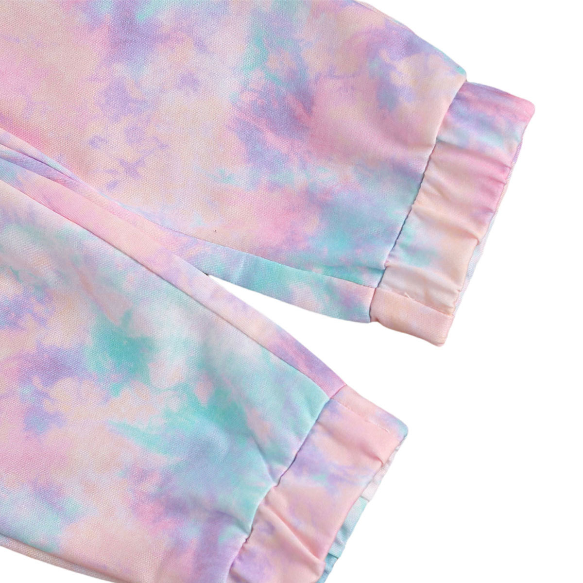 6M-5Y Spring Autumn Toddler Kid Girls Clothes Set Tie Dye Pullover Hooded Sweatshirts Pants Tracksuit Children Outfits 210515