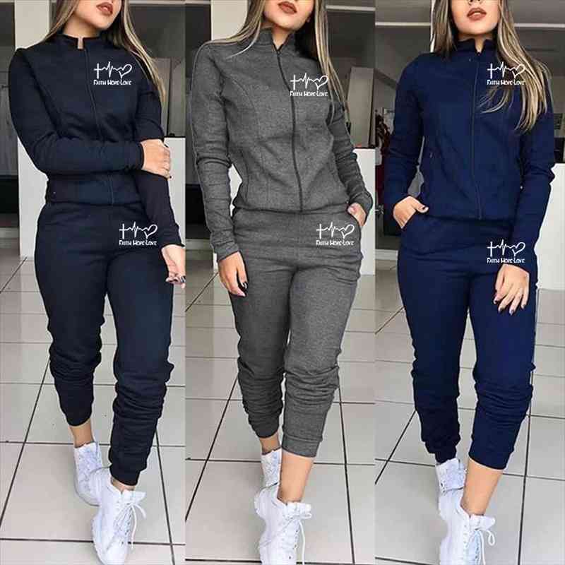 Two Piece Set Tracksuit Women Top pant Suits Zipper Jacket Sweatshirt With Pockets Ensemble Femme Suit Sets Plus Size S-4xl, White
Two Piece Set Tracksuit Women Top pant Suits Zipper Jacket Sweatshirt With Pockets Ensemble Femme Suit Sets Plus Size S-4xl, White