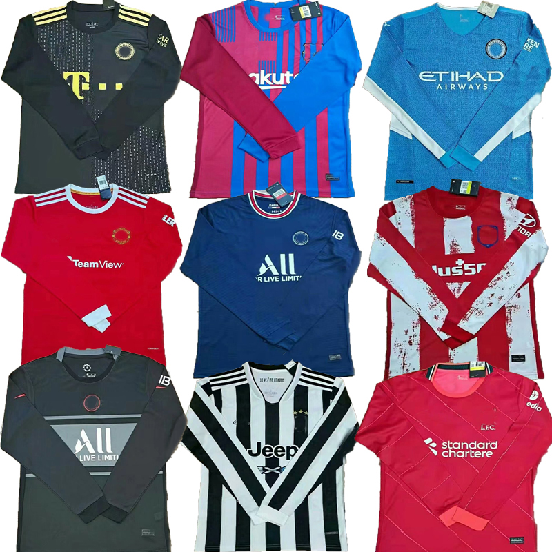 Real Madrid psg Long sleeve soccer Jersey 21 22 Home away Black white yellow red purple Manchester United 2021 2022 Football shirt Bayern Munich ArsenaI Marseille
Real Madrid psg Long sleeve soccer Jersey 21 22 Home away Black white yellow red purple Manchester United 2021 2022 Football shirt Bayern Munich ArsenaI Marseille