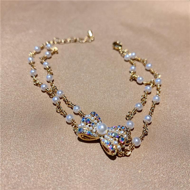 Charm Bracelets LOVOACC Elegant AB Color Rhinestone Bowknot Bracelet For Women Simulated Pearls Chain Temperament Accessories, Golden;silver
Charm Bracelets LOVOACC Elegant AB Color Rhinestone Bowknot Bracelet For Women Simulated Pearls Chain Temperament Accessories, Golden;silver