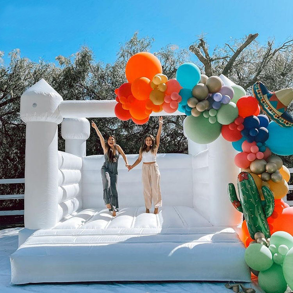 Magic black inflatable wedding bounce house white bouncy castles for parties from China factory