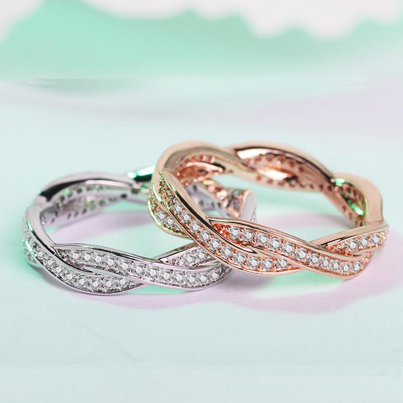 Cluster Rings Pattern Twisted Wedding Ring For Women Micro Cubic Zirconia Rose White Gold Color Two Row Tail Gift Fashion Jewelry KCR233, Golden;silver
Cluster Rings Pattern Twisted Wedding Ring For Women Micro Cubic Zirconia Rose White Gold Color Two Row Tail Gift Fashion Jewelry KCR233, Golden;silver
