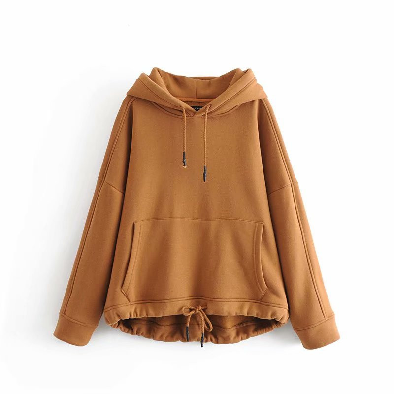 Women's Knits & Tees Women Casual Solid Za Pullover Winter Thick Hoodies Female Fashion Hooded Drawstring Classic Style Oversize O, Black 
Women's Knits & Tees Women Casual Solid Za Pullover Winter Thick Hoodies Female Fashion Hooded Drawstring Classic Style Oversize O, Black